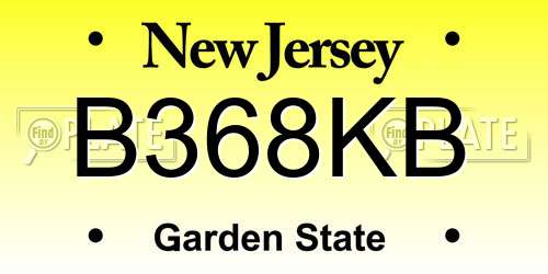 B368KB New Jersey License Plate