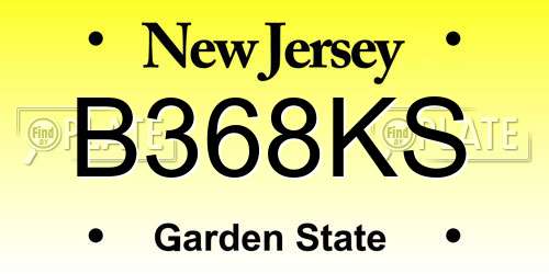 B368KS New Jersey License Plate