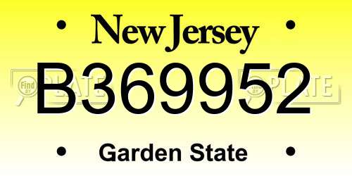 B369952 New Jersey License Plate