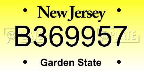 B369957 New Jersey License Plate