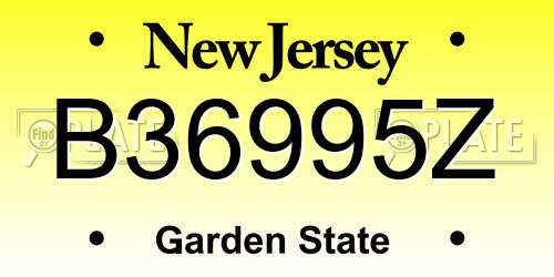 B36995Z New Jersey License Plate