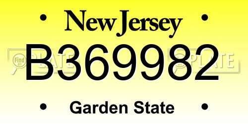 B369982 New Jersey License Plate
