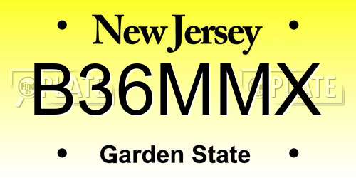 B36MMX New Jersey License Plate