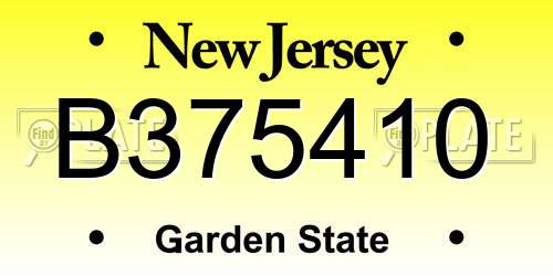 B375410 New Jersey License Plate