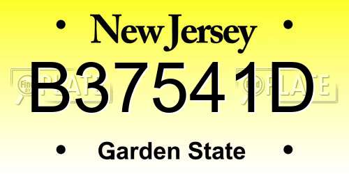 B37541D New Jersey License Plate