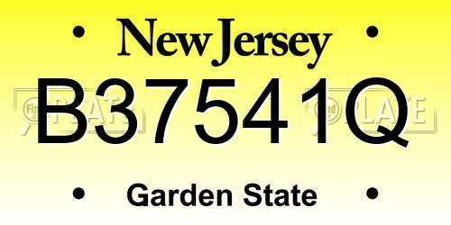 B37541Q New Jersey License Plate