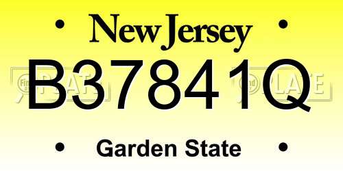 B37841Q New Jersey License Plate