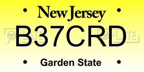 B37CRD New Jersey License Plate