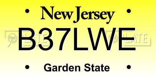 B37LWE New Jersey License Plate