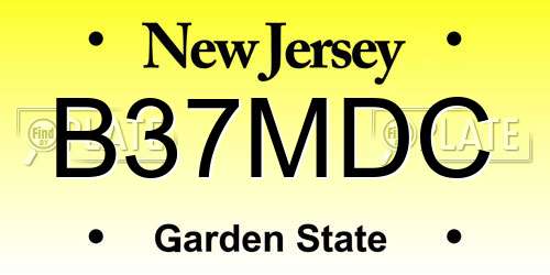 B37MDC New Jersey License Plate