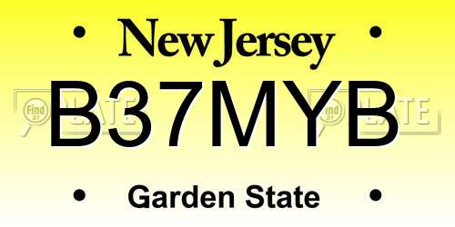 B37MYB New Jersey License Plate