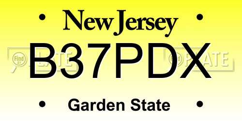 B37PDX New Jersey License Plate