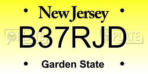 B37RJD New Jersey License Plate
