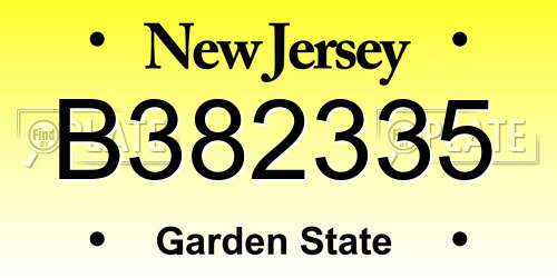 B382335 New Jersey License Plate
