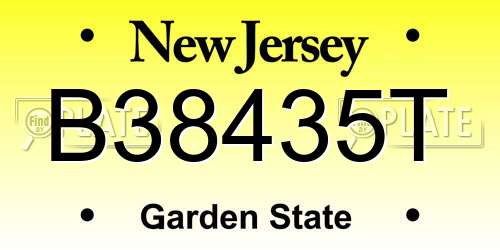 B38435T New Jersey License Plate