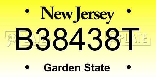 B38438T New Jersey License Plate
