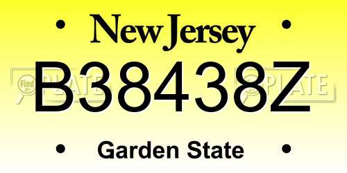 B38438Z New Jersey License Plate