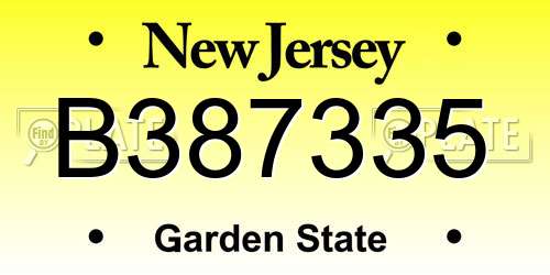 B387335 New Jersey License Plate