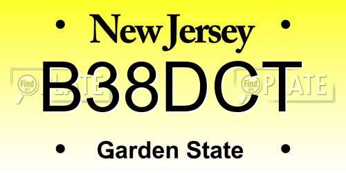 B38DCT New Jersey License Plate