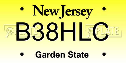 B38HLC New Jersey License Plate