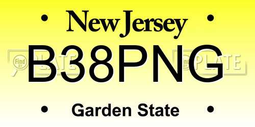 B38PNG New Jersey License Plate
