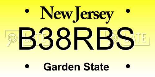 B38RBS New Jersey License Plate