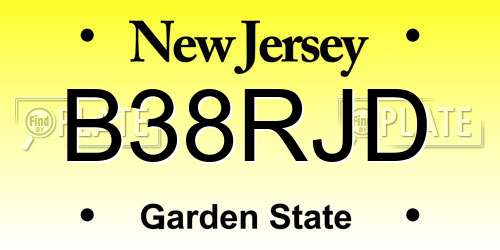 B38RJD New Jersey License Plate
