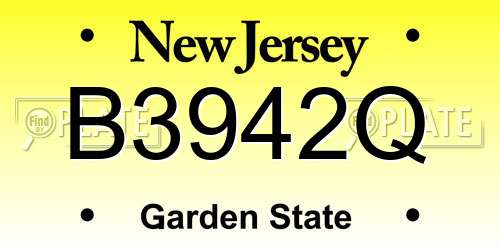 B3942Q New Jersey License Plate