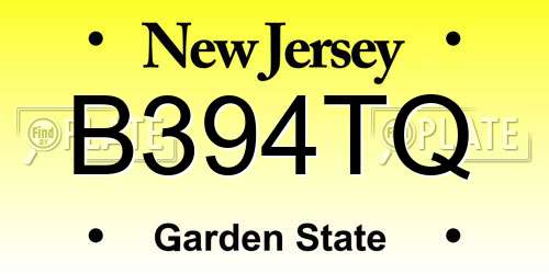 B394TQ New Jersey License Plate