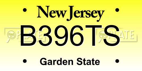 B396TS New Jersey License Plate