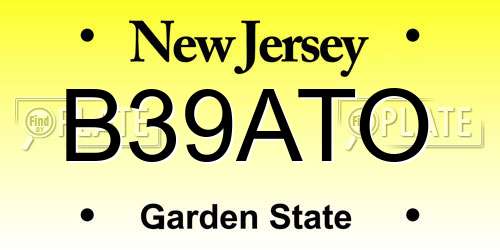 B39ATO New Jersey License Plate