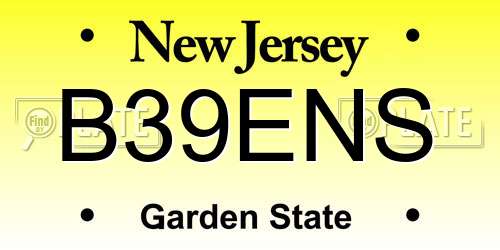B39ENS New Jersey License Plate