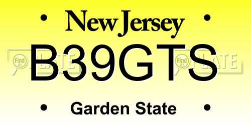 B39GTS New Jersey License Plate
