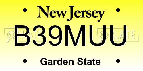 B39MUU New Jersey License Plate