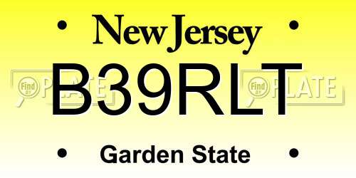 B39RLT New Jersey License Plate