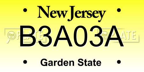 B3A03A New Jersey License Plate
