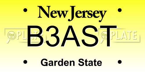B3AST New Jersey License Plate