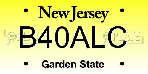 B40ALC New Jersey License Plate