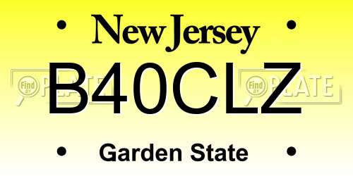 B40CLZ New Jersey License Plate