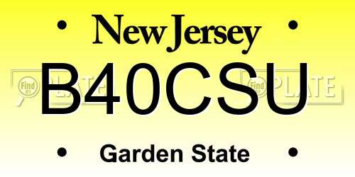 B40CSU New Jersey License Plate
