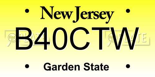 B40CTW New Jersey License Plate