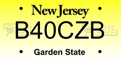 B40CZB New Jersey License Plate