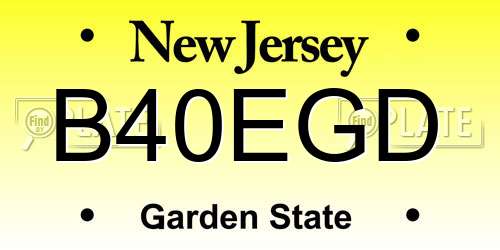 B40EGD New Jersey License Plate