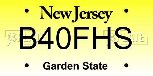 B40FHS New Jersey License Plate