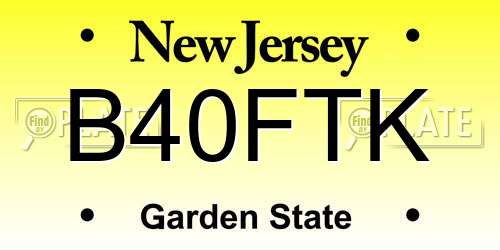 B40FTK New Jersey License Plate