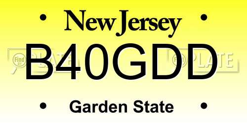 B40GDD New Jersey License Plate