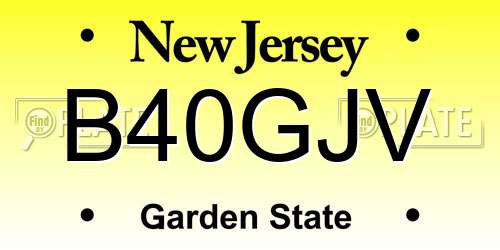 B40GJV New Jersey License Plate