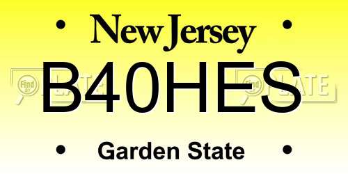 B40HES New Jersey License Plate