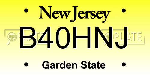 B40HNJ New Jersey License Plate