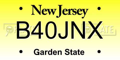 B40JNX New Jersey License Plate